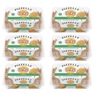 6 Packs - Reko Anise Pizzelle Italian Waffle Cookie 7oz each pack